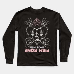 Fish Bone Hearts in Gray Long Sleeve T-Shirt